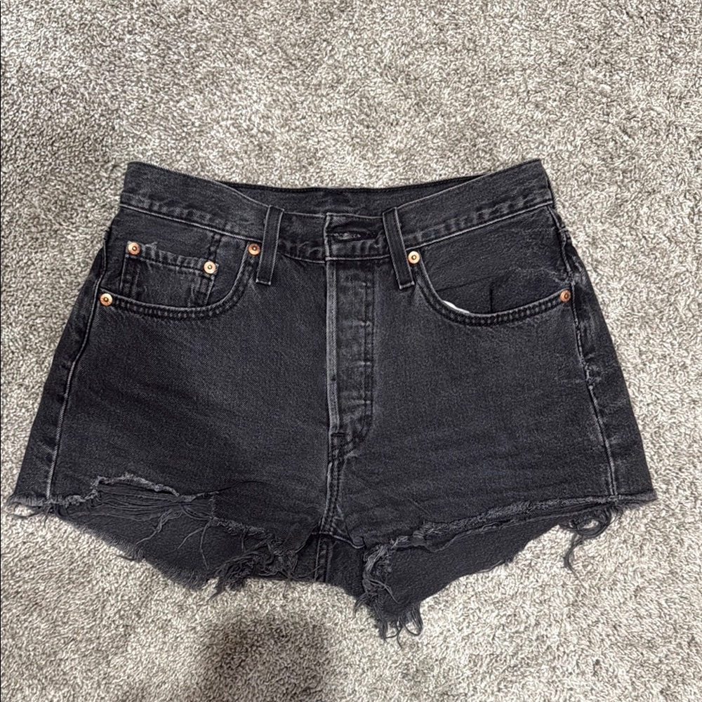 Levi 501 Black Denim Women's Shorts size 26